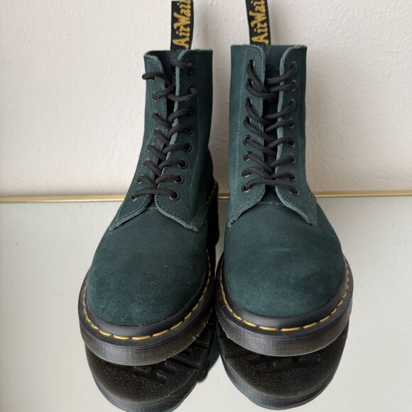 Dr. Martens 1460 Pascal Suede Leather Lace Up Boots Women 8 /Men 7 Forest Green - Picture 6 of 16